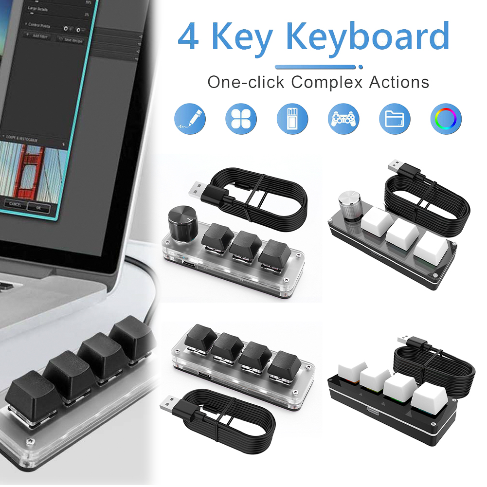 Gaming Keyboard 1 Hand - คีย์บอร์ดเกมมิ่งแบบมีสาย RGB USB - ดีไซน์สำหรับมือเดียว 3