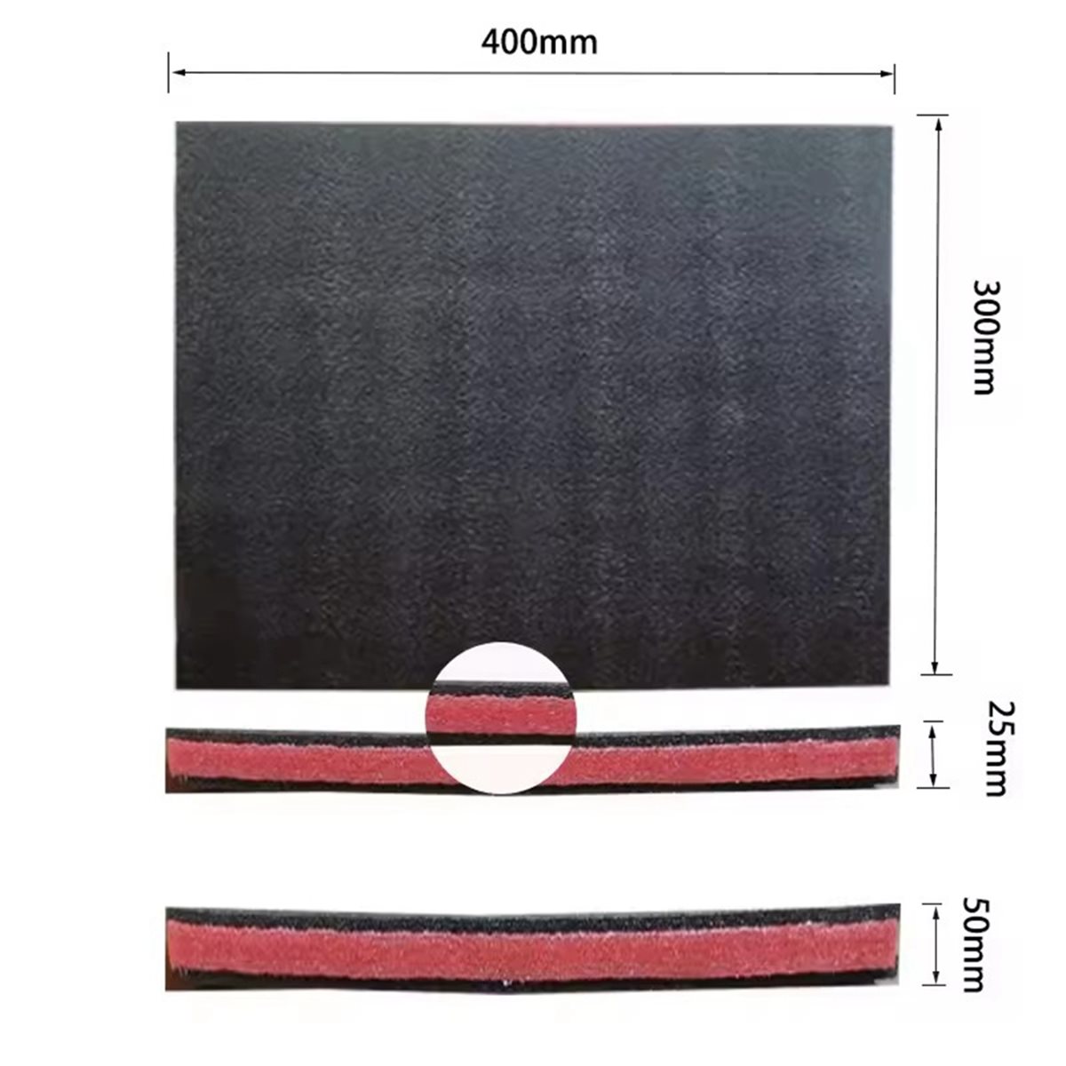 Polyurethane Foam Sheet - โฟมกล่องเครื่องมือ A24I, แผ่นโฟมโพลียูรีเทนแบบตัดได้, โฟมจัดระเบียบกล่องเครื่องมือและโฟมดูดซับแรงกระแทก 400x330x50 มม.,
