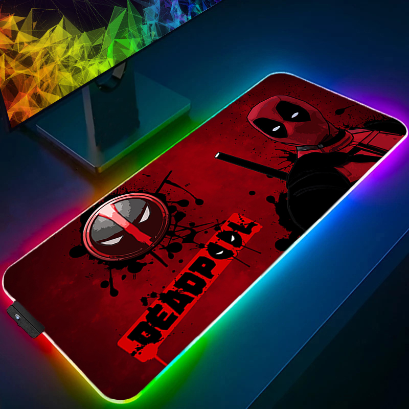Gaming Keyboard Noise - แผ่นรองเมาส์ LED สำหรับเล่นเกม พร้อมไฟแบ็คไลท์ ขอบล็อค ลายอนิเมะ