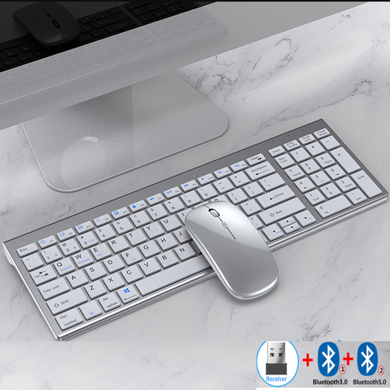 Gaming Keyboard Mouse And Headset Combo - Jomaa Slim ชุดคีย์บอร์ดและเมาส์ Bluetooth แบบชาร์จไฟได้สําหรับคอมพิวเตอร์แล็ปท็อป 2.4G