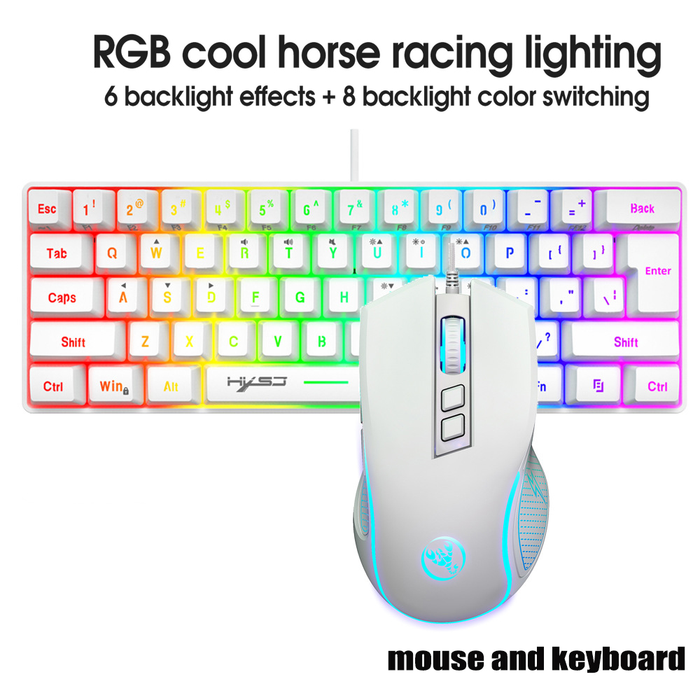 Gaming Keyboard Ergonomics - ชุดคีย์บอร์ดและเมาส์ Teclados Kit Gamer คีย์บอร์ดคอมโบ 60%