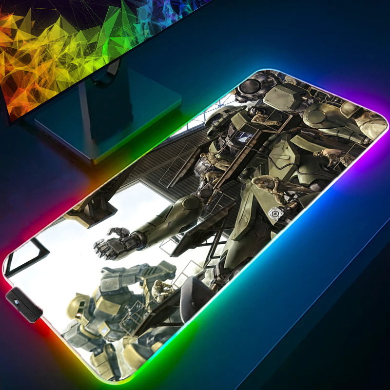 Gaming Keyboard And Mouse Mobile - แผ่นรองเมาส์ RGB สำหรับเกมเมอร์ โน้ตบุ๊ก มобильสูท กันดั้ม
