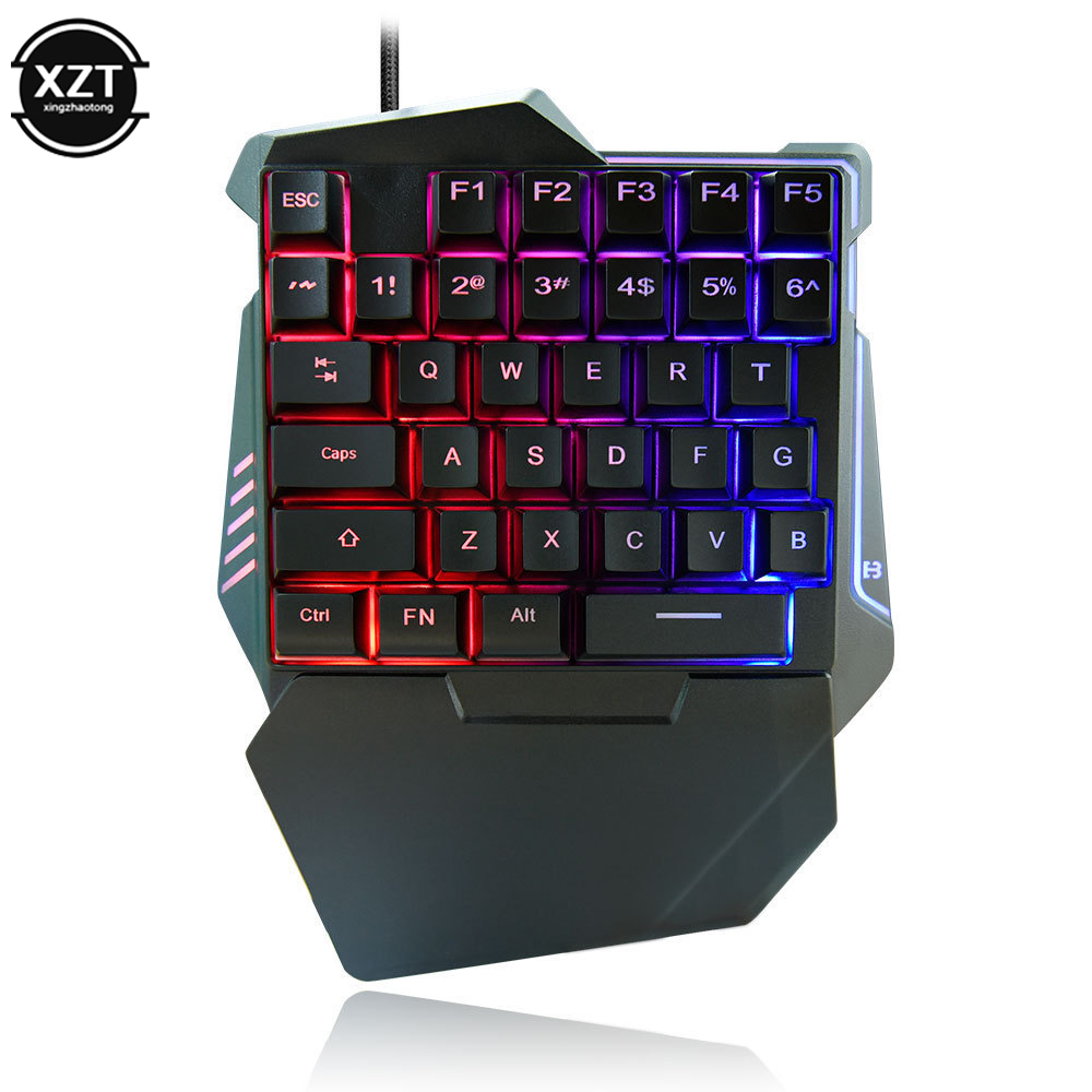 Gaming Keyboard Half - คีย์บอร์ดแบบใช้มือเดียวแบบ USB คีย์บอร์ดแบบมีสายขนาดเล็ก 35 คีย์ คีย์บอร์ดแบบมีสายขนาดเล็ก