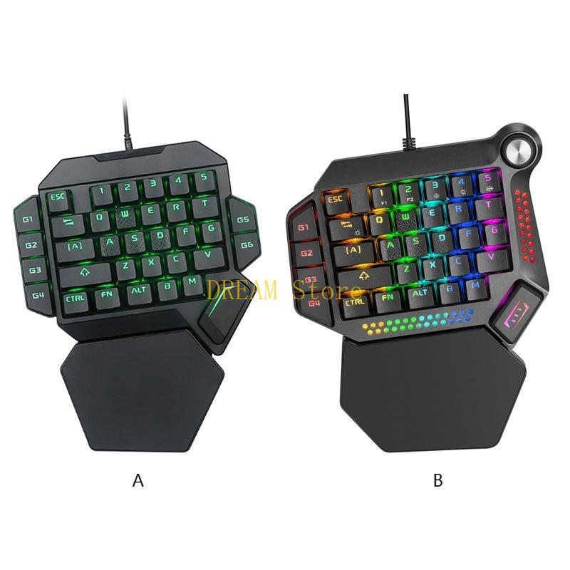 Gaming Keyboard 1 Hand - มือเดียว RGB Luminous Backlit สำหรับคีย์บอร์ดเกมแท็บเล็ตแล็ปท็อปสำหรับ G