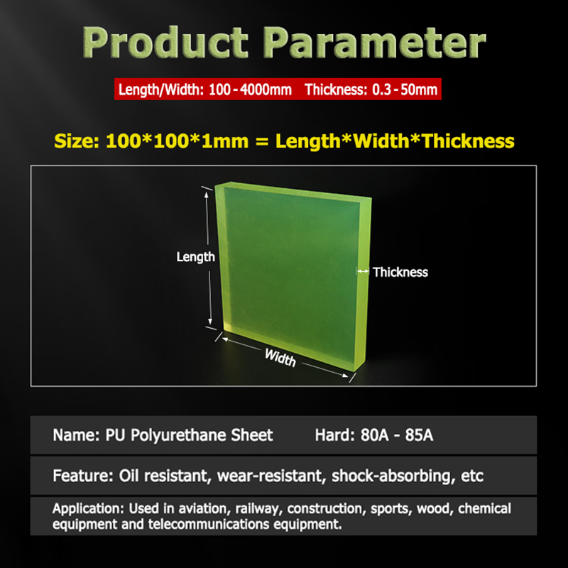 Polyurethane Foam Sheet - แผ่นโพลียูรีเทน PU สีเหลืองเขียวโปร่งแสง ขนาด 100x100 มม.