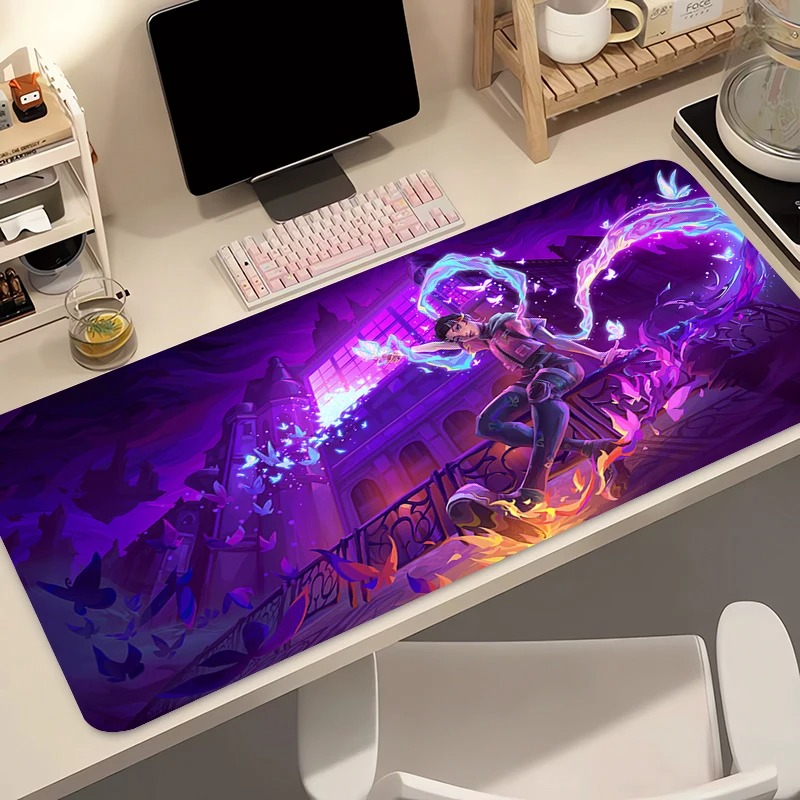 Gaming Keyboard Noise - แผ่นรองเมาส์เกมเมอร์คอมพิวเตอร์อะนิเมะพีซี วาโลแรนท์ โคลฟแผ่นรองเมาส์ วาร์มิโล บัตเตอร์ฟลาย โลโก้แผ่นรองคีย์บอร์ดอุปกรณ์เสริมสำหรับเล่นเกมแผ่นรองเม้าส์ตั้งโต๊ะ