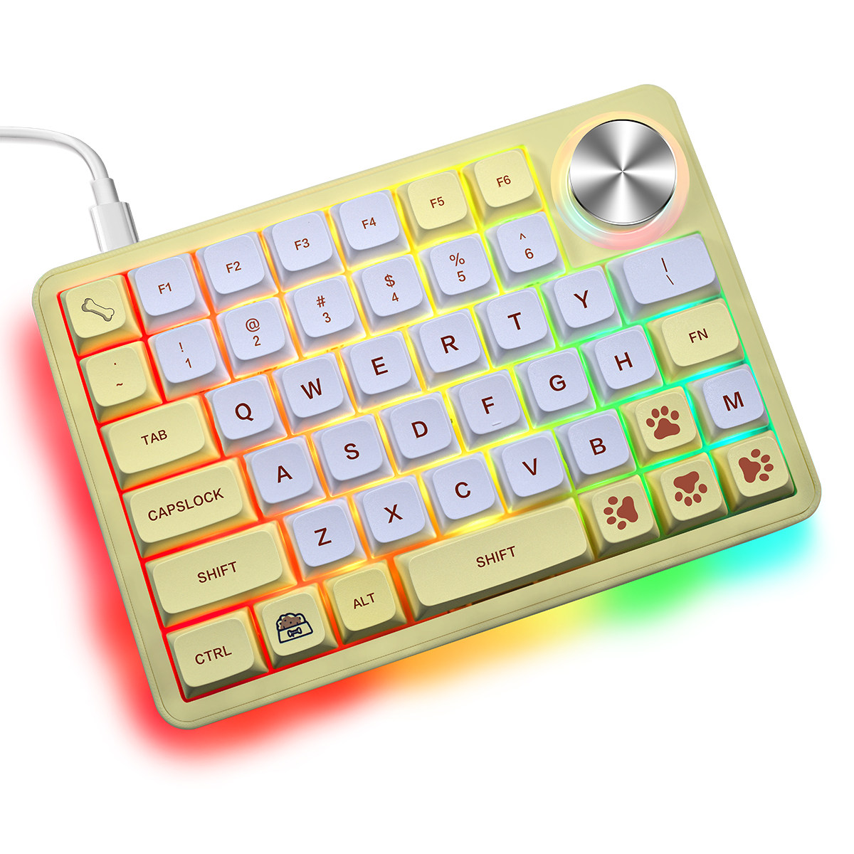 Gaming Keyboard Half - คีย์บอร์ดกลไกแบบมือเดียว ครึ่งซ้าย RGB Hotswap แบบมีสาย สำหรับเล่นเกม