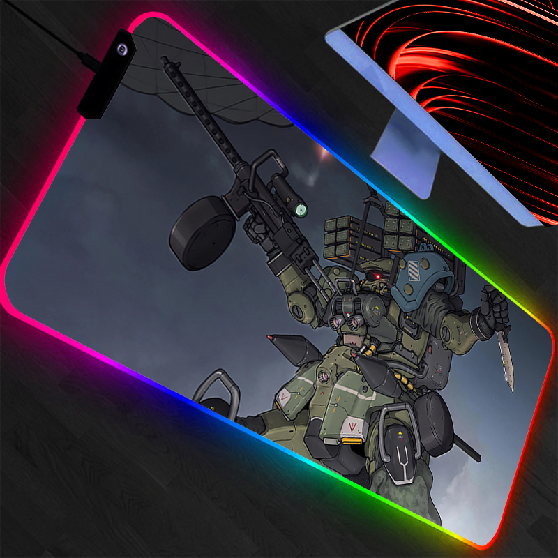 Gaming Keyboard And Mouse Mobile - แผ่นรองเมาส์ขนาดใหญ่ลายโมบายสูท กันดั้ม RGB สำหรับแล็ปท็อป พีซี คีย์บอร์ดเกมเมอร์