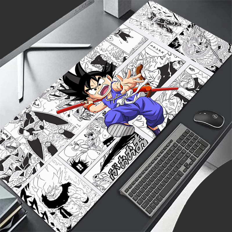 Gaming Keyboard Noise - แผ่นรองเมาส์คอมพิวเตอร์ลายโกคู แผ่นรองคีย์บอร์ดลายดราก้อนบอล แผ่นรองเมาส์เท่ๆ สำหรับเกมเมอร์ แผ่นรองเมาส์นุ่มสำหรับสำนักงาน พีซี