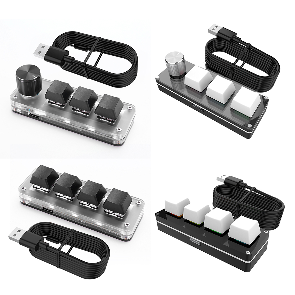 Gaming Keyboard 1 Hand - คีย์บอร์ดเกมมิ่งแบบกลไก 3 ปุ่ม 1 ปุ่มหมุน/4 ปุ่ม