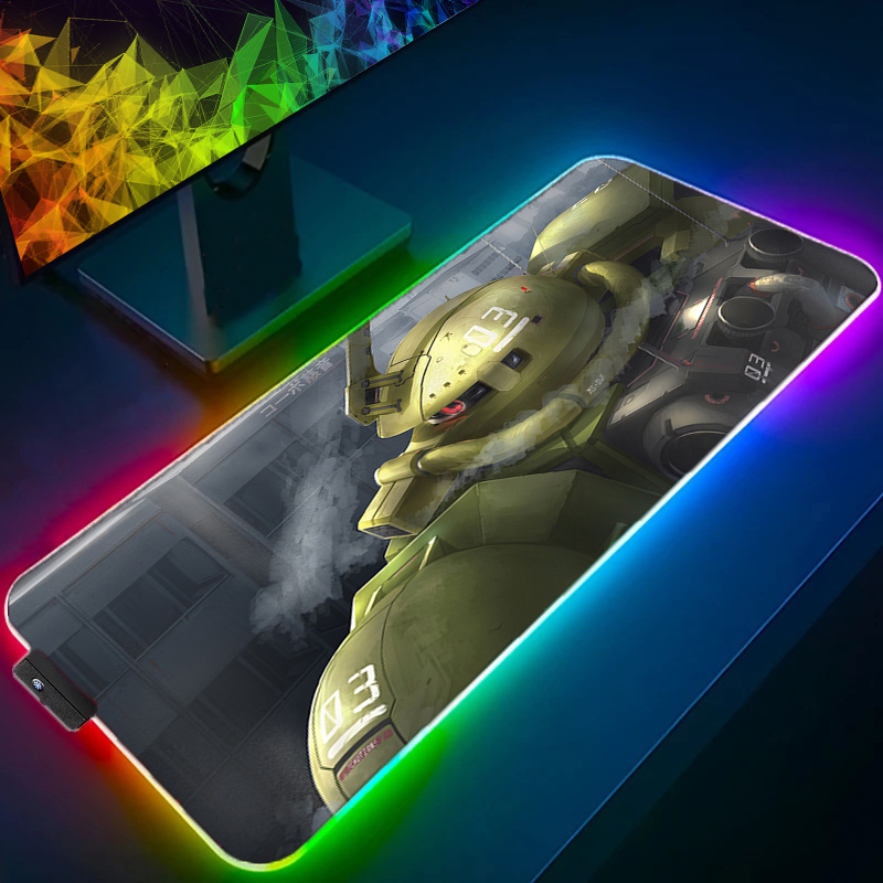 Gaming Keyboard And Mouse Mobile - แผ่นรองเมาส์ RGB สำหรับเกมเมอร์ ตกแต่งลายโมบิลสูทกันดั้ม แผ่นรองเมาส์สำหรับเกมเมอร์รุ่นใหม่ ขนาด