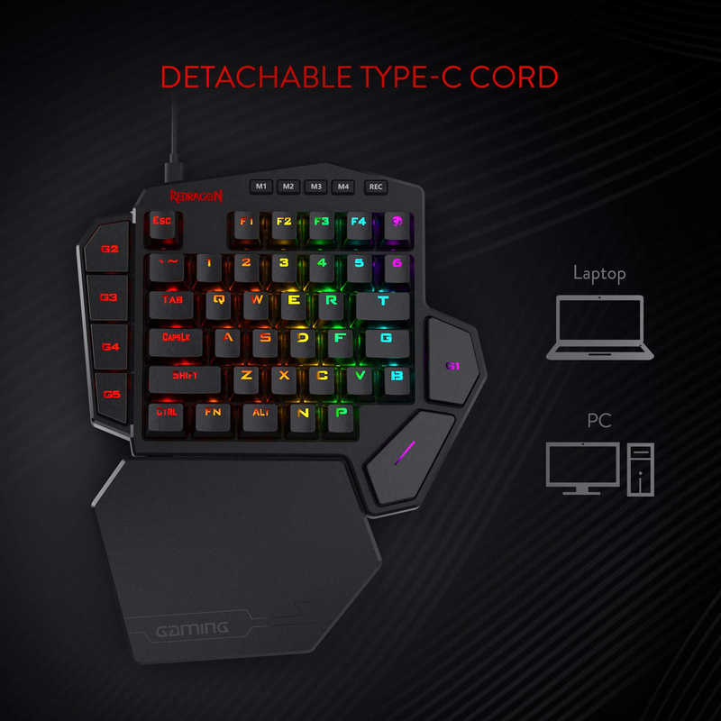 Redragon K585 DITI One-Handed  - Gaming Keyboard Half บทวิจารณ์และราคา