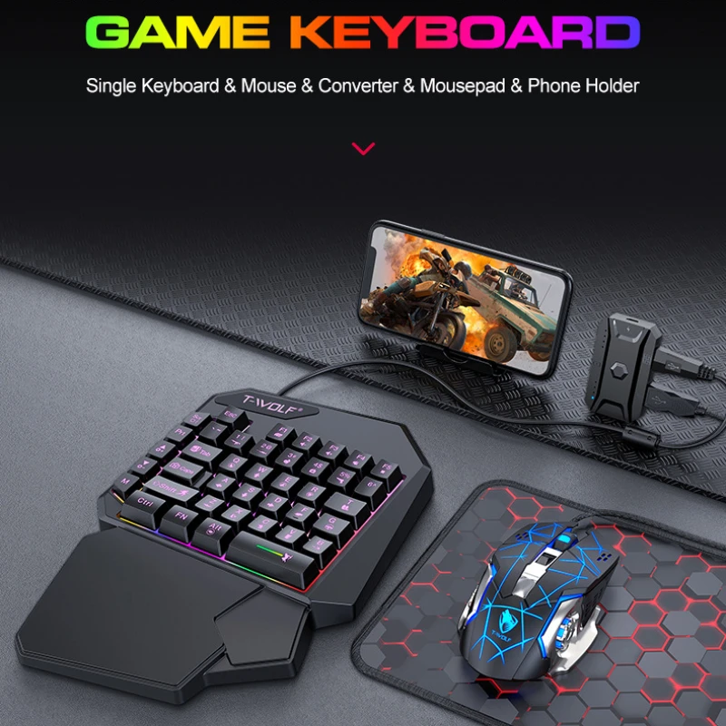 คีย์บอร์ดมือเดียว TF900 T-WOLF - Gaming Keyboard Half บทวิจารณ์และราคา