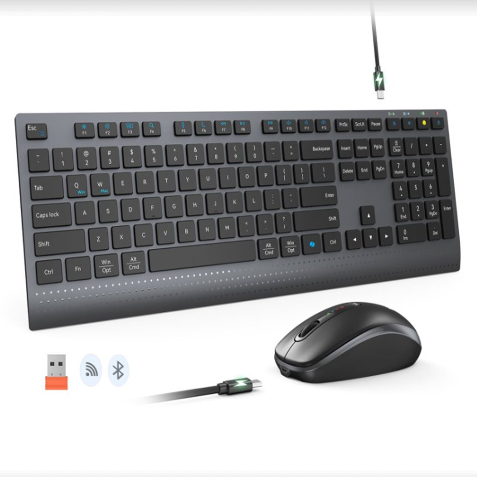 คีย์บอร์ดและเมาส์ไร้สายแบบดูอั - Gaming Keyboard Mouse And Headset Combo บทวิจารณ์และราคา