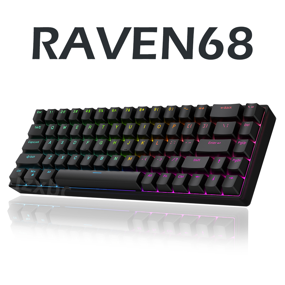Raven68 คีย์บอร์ดแบบมีสายพร้อม - Gaming Keyboard Half บทวิจารณ์และราคา