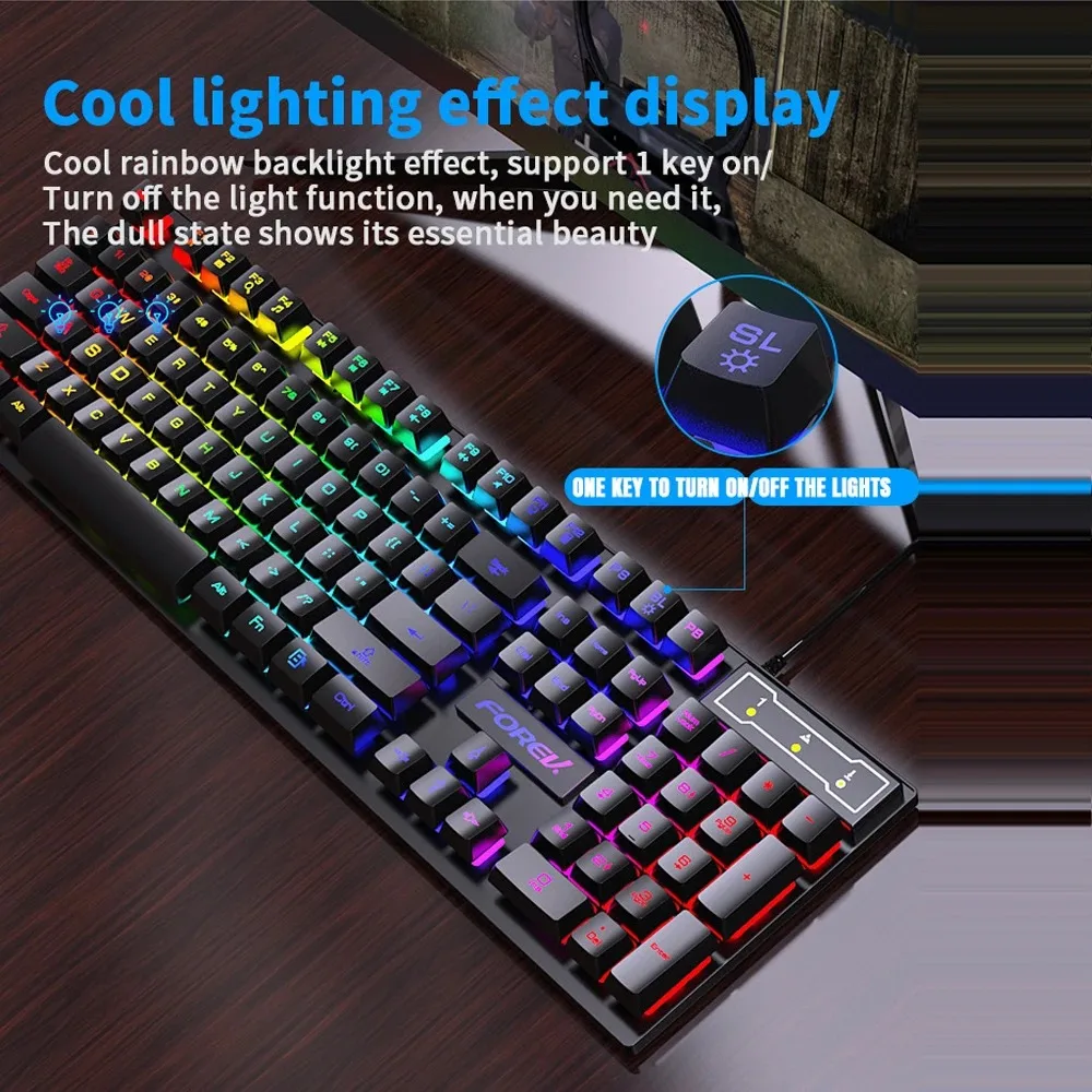 104 คีย์แบ็คไลท์คีย์บอร์ดแบบมี - Gaming Keyboard Mouse And Headset Combo บทวิจารณ์และราคา