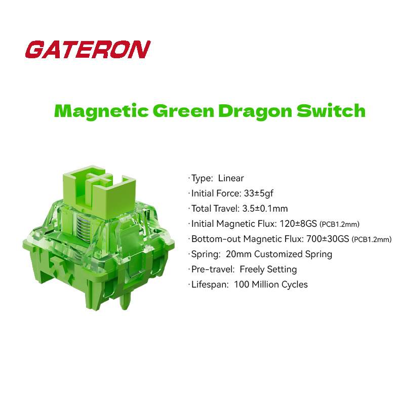 สวิตช์ GATERON Magnetic Green  - Gaming Keyboard Hall Effect Switches บทวิจารณ์และราคา